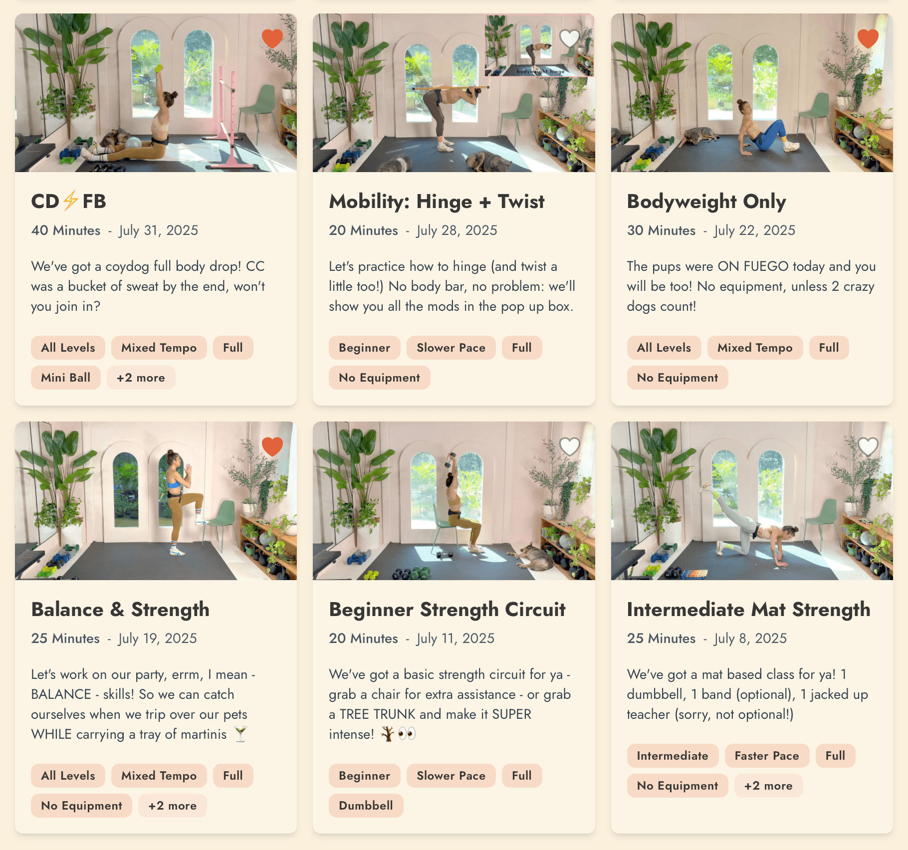 Coydog Fitness Online Studio classes